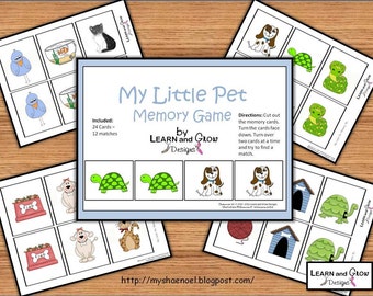 Printable My Little Pet Memory-Spiel für Kinder