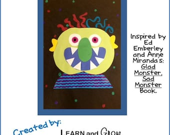 Glad Monster, Sad Monster Art Lesson for Kids with Templates