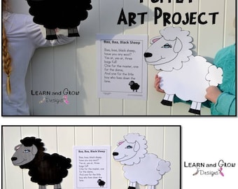 Baa, Baa, Black Sheep Puppet Art Project et Nursery Rhyme Poster