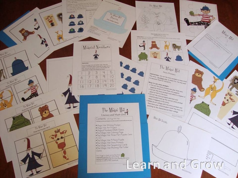 Magic Hat Literacy and Math Themed Unit with Original Illustrations image 2