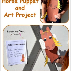 Horse Puppet Art Project with Nursery Rhyme Poster