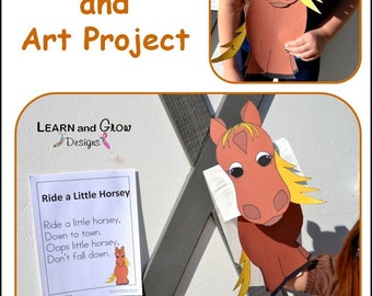 Horse Puppet Art Project with Nursery Rhyme Poster