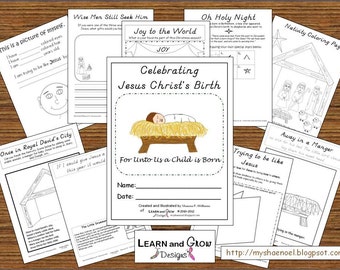 Feiern der Geburt von Jesus Christus und Zeichenbuch für Kinder