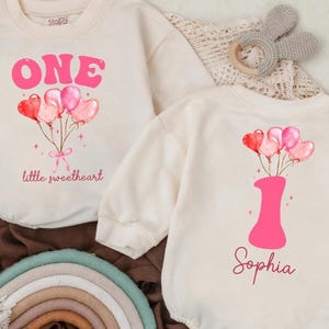 Personalized Name Romper Short Sleeves, One Little Sweetheart, Birthday Girl Bubble Romper, Retro Birthday Girl Bodysuit, Baby Bodysuit