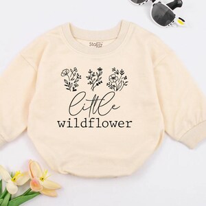 Little Wildflower Baby Bodysuit Romper Short Sleeves, Boho Baby Girl Clothes, Boho Baby Clothes, Baby Girl Outfit, Flower Baby Outfit