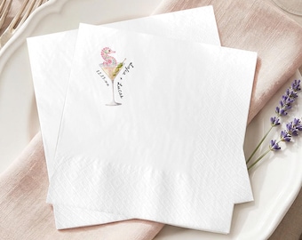 Personalized Seahorse Cocktail Napkins, Custom Beach Wedding Napkins, Elegant Beverage Napkins, Ocean Guest Towels Favor