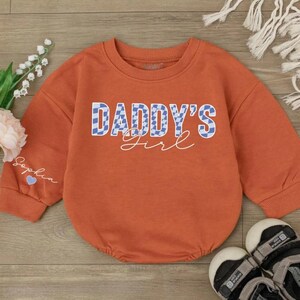 Daddy&#39;s Girl Bubble Romper Long Sleeves, Gift For Baby, Baby Girl Clothes, Father Day, Coming Home Outfit, daddy Girl Shirt,Baby Girl Outfit