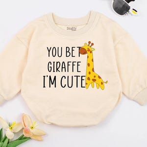 You Bet Giraffe I&#39;m Cute Baby Romper Short Sleeves, Giraffe Baby Clothes, Cute Baby Outfit, Giraffe Bodysuit, Funny Animal Clothes
