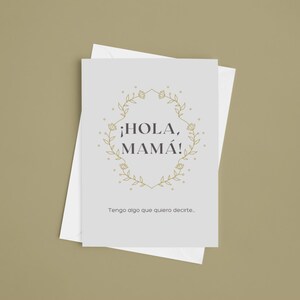 Tarjeta Imprimible para Mamá – “¡Hola Mamá!” con Guirnalda Floral, Tarjeta Digital Plegable 5x7 en PDF PNG JPEG