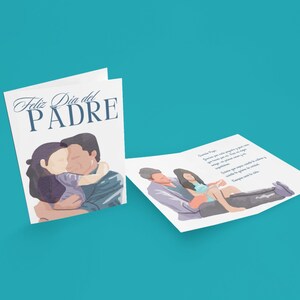 Tarjeta Digital Día del Padre en Español | Imprimible de Hija para Papá | Ilustración Acuarela Emotiva