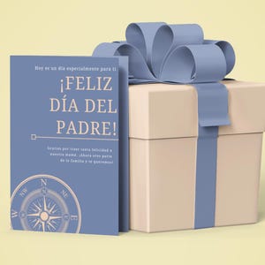 Carte de fête des pères espagnole en téléchargement numérique | Cadeau imprimable Carte Feliz Día del Padre pour beau-père ou partenaire d'une maman