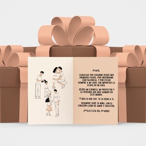Tarjeta Digital Día del Padre en Español | Imprimible Minimalista de Hija para Papá | Diseño Elegante y Emotivo