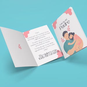 Spanische Vatertagskarte Digitaler Download | Druckbare Feliz Dia del Padre von Tochter | Netter Vater und Tochter Kunst