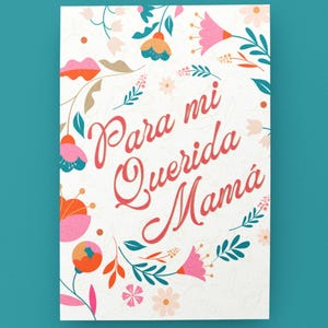 Spanish Printable Mother’s Day Card – Floral 5x7 Digital Download with Heartfelt Message for Beloved Mamá