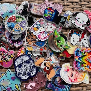 Cartoon Mystery Pack, Flatback, Planar, Nurse, Medical, Educator, Teacher, badge reel topper supply, acrylic flatback, keychain, glitter