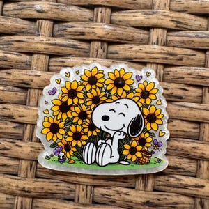 CHaracter White Dog Acrylic Flatback Craft Embellishment