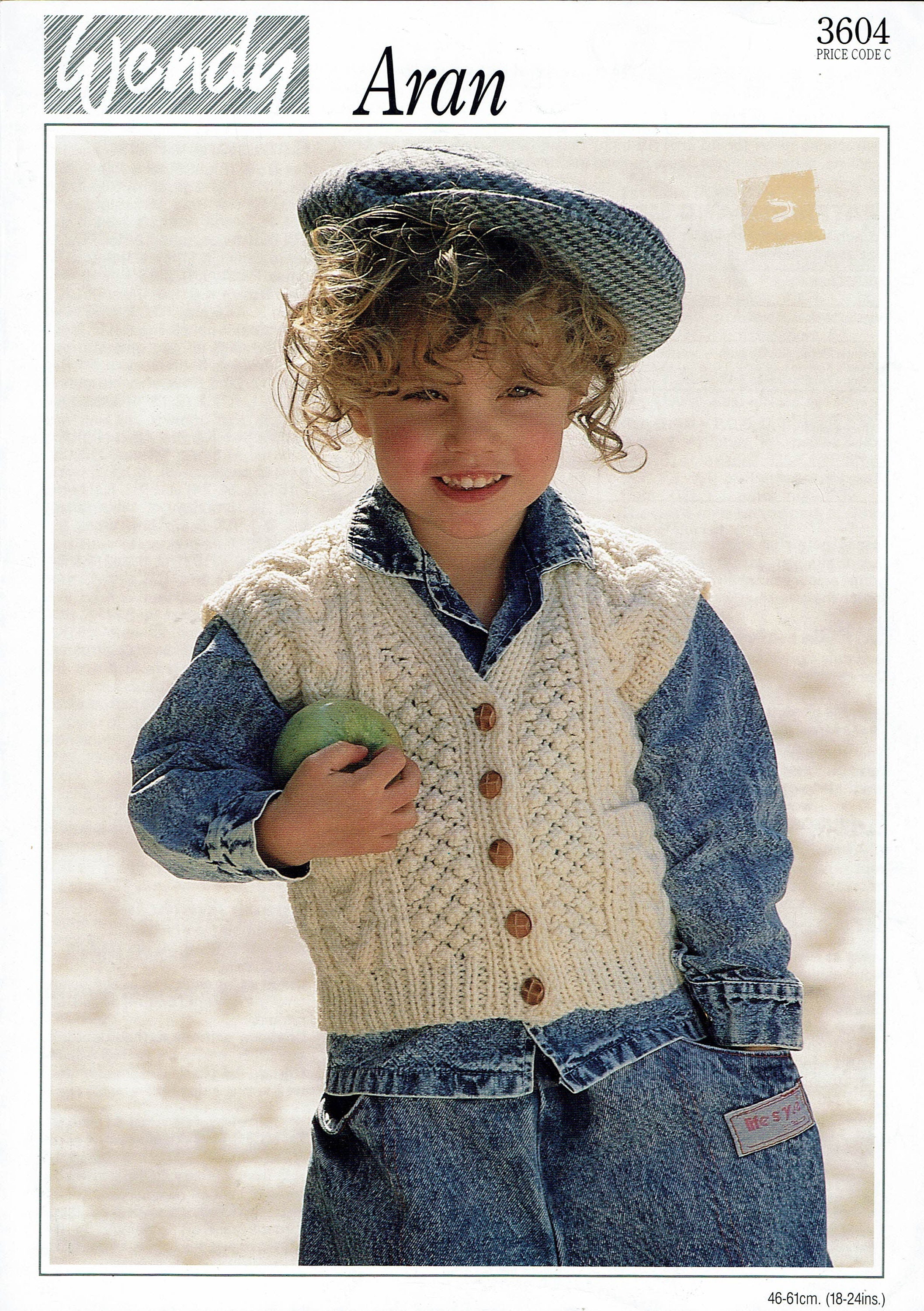 Baby Knitting Pattern.COPY.Aran...Waistcoat Etsy