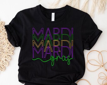 Vintage Mardi Gras Festival New Orleans Tee for Women T-Shirt, Mardi Gras Outfits, Fleur De Lis Shirt, New Orleans Carnival Shirt