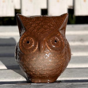 Brown Ceramic Owl Figurine