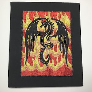 ドラゴン - フルキット - 金細工、オルヌエ、イタリアンシェーディング、手刺繍、DYI キット