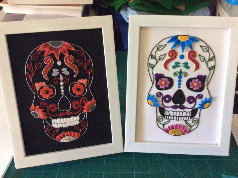 Sugar Skull Kits Stumpwork Goldwork DIY Kit Embroidery Etsy