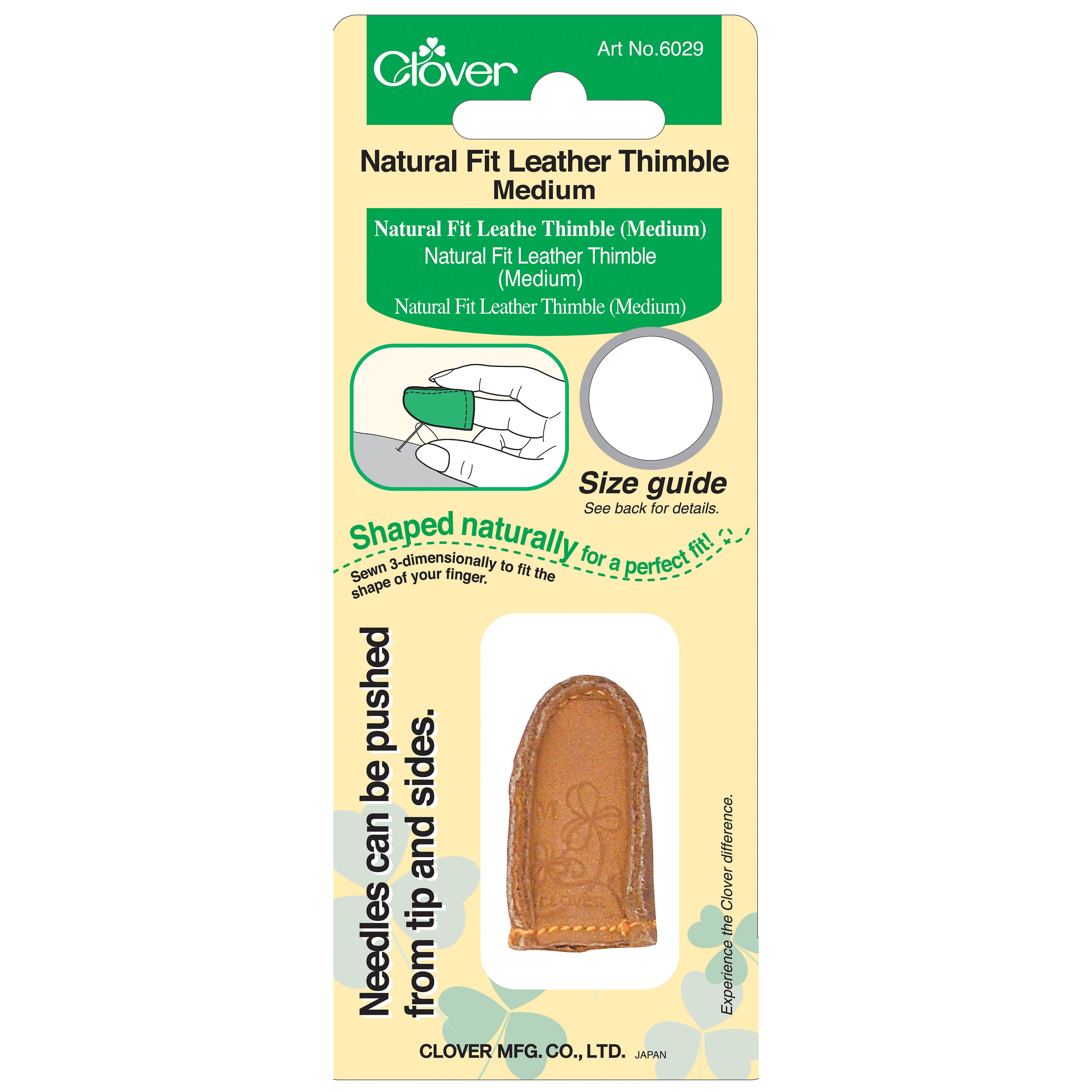 Clover Limited Edition Natural Fit Leather Thimble - Medium