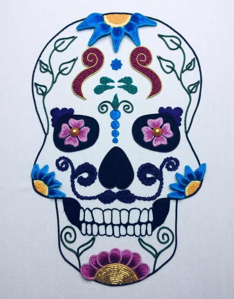 Sugar Skull Kits Stumpwork Goldwork DIY Kit Embroidery Etsy