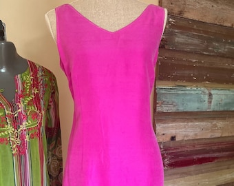 Vintage Fuchsia  Pink Sheath Dress