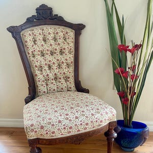 Antique Chair - Dining or Accent - Wood & Upholstery