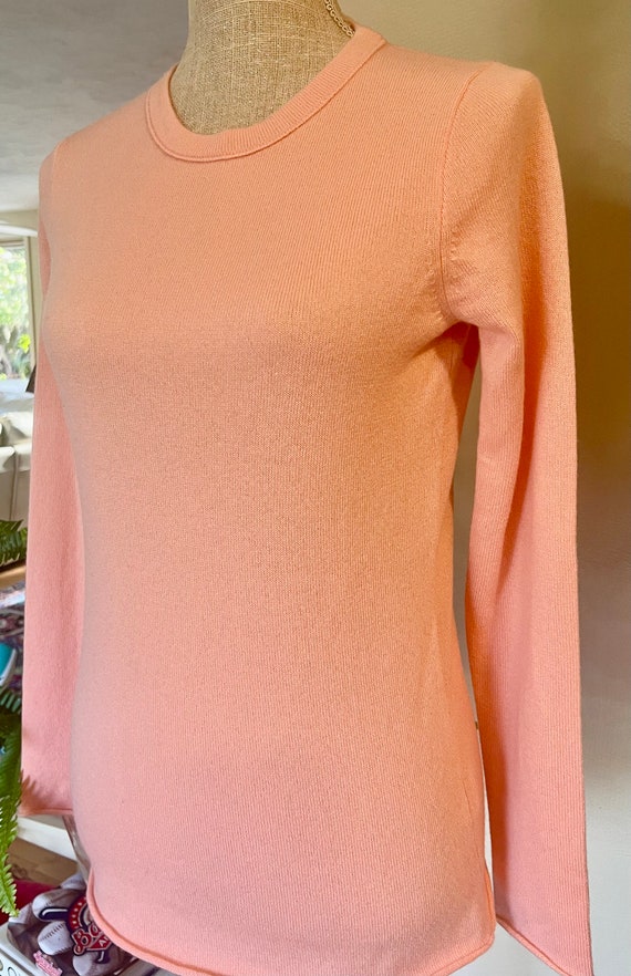 CASHMERE Spring Sweater Pastel Apricot Orange S - image 3