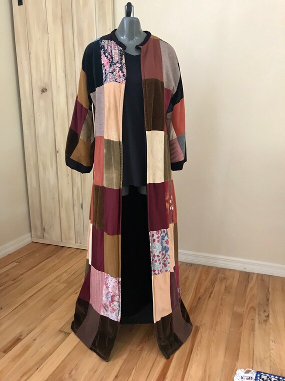 silk patchwork robe