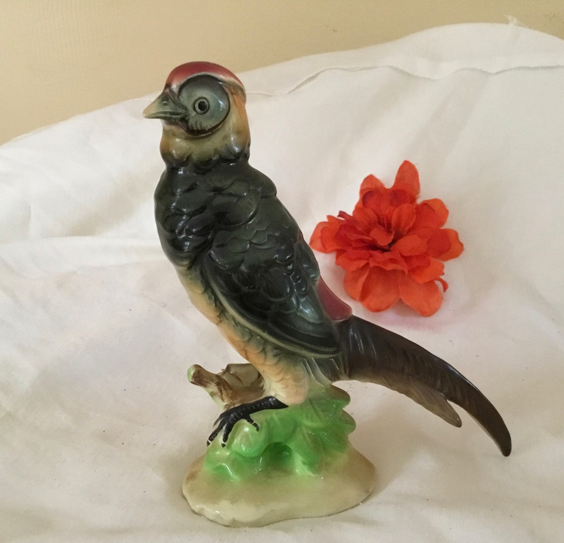 Set of 3 Brightly Painted Bird Statues Vintage 1950s Etsy