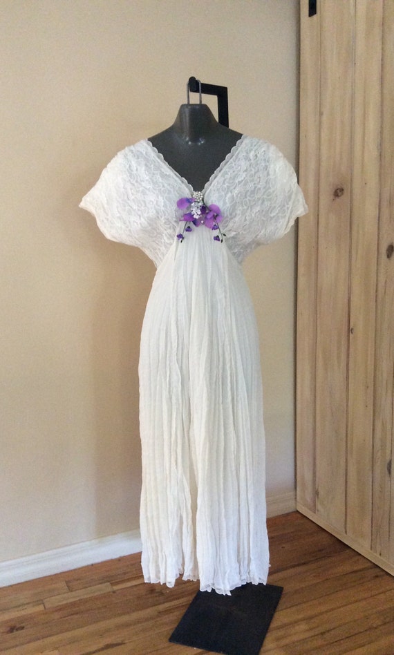 vintage 1970s white dress - Gem