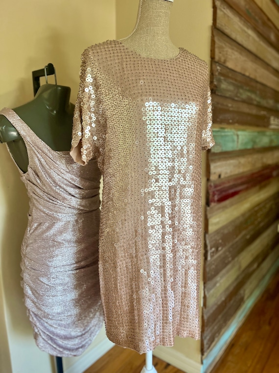 Pink Sequins Party Dress Unique Homecming Dress c3139