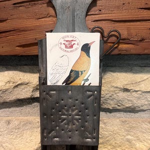 Vintage Hanging Match Holder for Fireplace or Kitchen