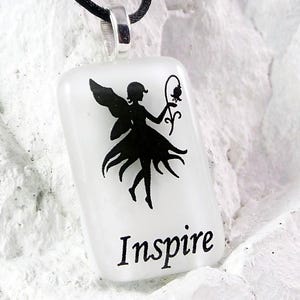 Handcrafted Inspirational Fairy Fused Glass Necklace - Unique Jewelry Gift