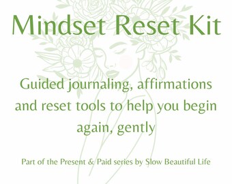 Mindset-Reset-Kit - Druckbares Calm & Clarity-Toolkit für Frauen | Self-Care Journal, Affirmationen, Rituale,Reset Planer