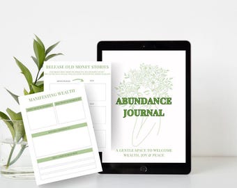 Fülle Journal | Druckbarer Reichtum & Achtsamkeit Planer | Digitaler Download für Sanfte Manifestation