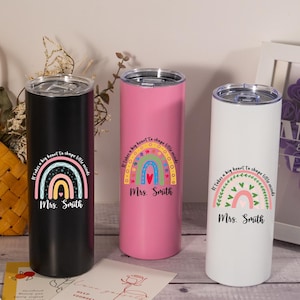 Personalized Teacher Tumbler,Rainbow Coffee Cup,Teacher Appreciation Gift,Thank You Gift,Teacher Coffee Mug,20oz Tumbler,Back to School Gift