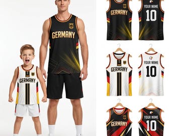 Germany Country Tank Top Set of 3, Personalized Family Sports Shirt
