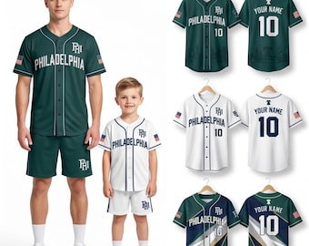 Philadelphia 2026 Soccer Baseball Jerseys, Set of 3 Custom Family Fan Shirts