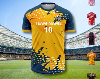Conjunto de camiseta y pantalones cortos de fútbol personalizados, nombre y número de equipo personalizados, kit de fútbol para jóvenes y adultos, 6 estilos, uniforme transpirable de secado rápido