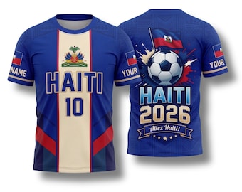 Haiti 2026 Soccer Fan Shirt, Custom Name Number Tee, Football Supporter Gift