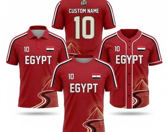 Egypt Custom Name Number Shirt Set, Baseball Tee Polo, National Fan Gift