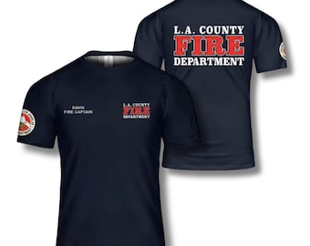 Personalized L.A. County Fire Department T-Shirt, Custom Name Fire Captain Tee