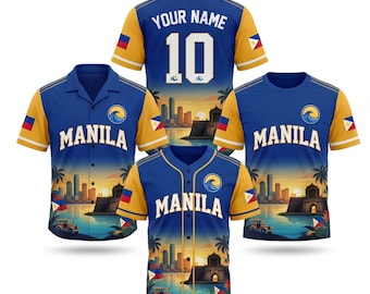 Manila Bay Sunset Shirt Set, Baseball T Shirt Hawaiian Travel Tee