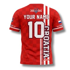 Croatia Fan Shirt Custom Name Number Soccer T Shirt Wolf Supporter Gift image 3