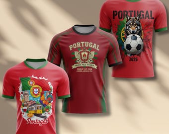 Portugal WC 2026 Soccer Fan Shirt, Red Green Football Graphic Tee, Unisex Game Day Gift
