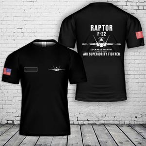 F-22 Raptor Fighter Jet T-Shirt - Lockheed Martin Air Superiority Military Tee