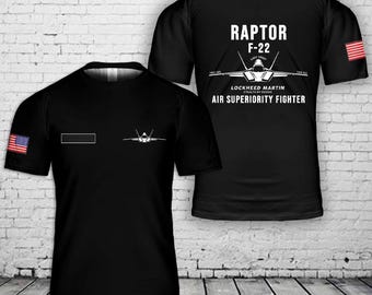F-22 Raptor Fighter Jet T-Shirt - Lockheed Martin Air Superiority Military Tee